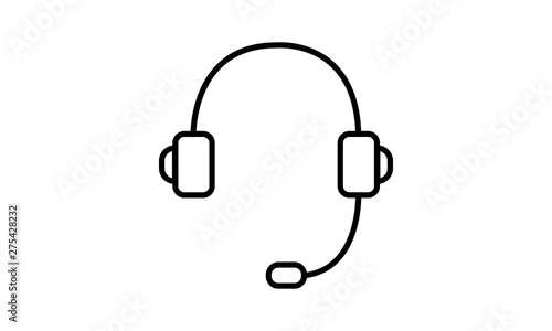  Headphones isolated line icon headphone vector image