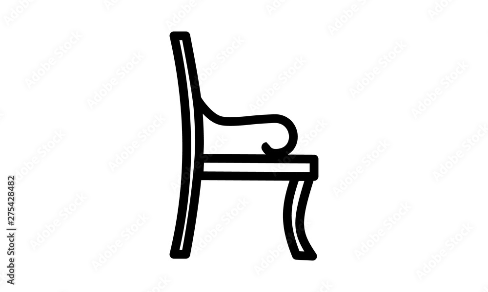 Chair line icon for home and office interior design Chair line icon for home and office interior design