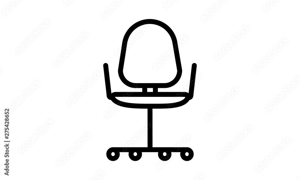 Office chair icon in thin line style for workspace and seating solutions Office chair icon in thin line style for workspace and seating solutions