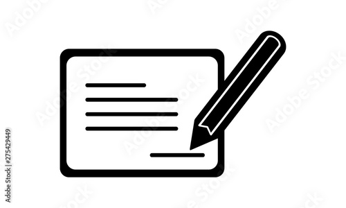 Pencil and document sketch icon for writing and editing