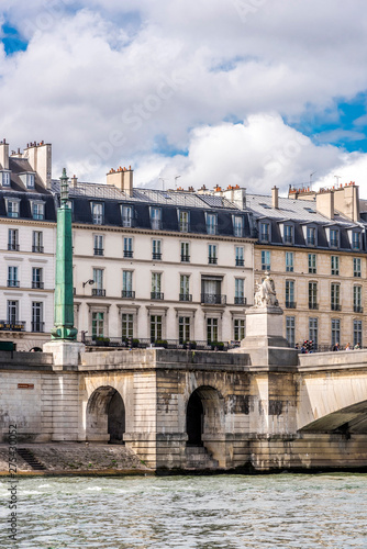 France, 7th arrondissement of Paris, quai Voltaire, the Seine river at the Pont du Carrousel photo