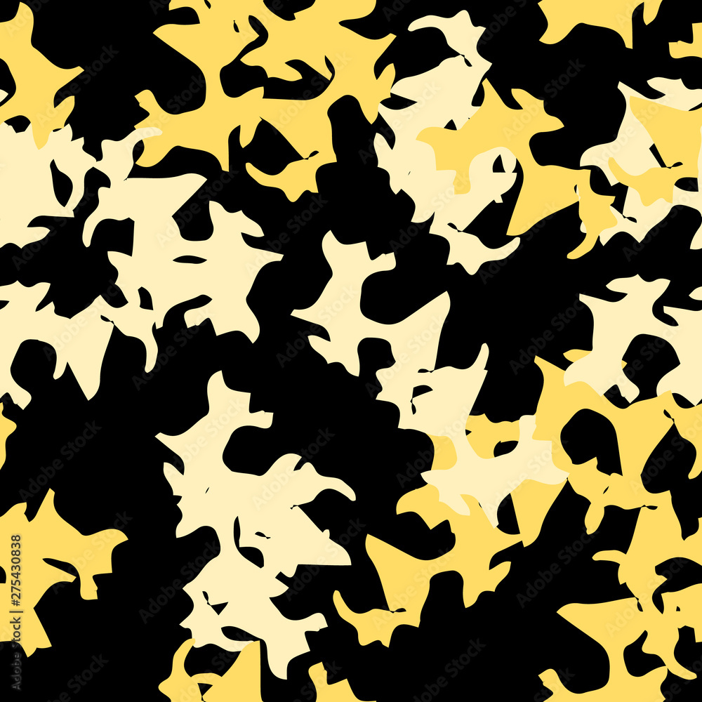 Urban UFO camouflage of various shades of black and yellow colors Urban UFO camouflage of various shades of black and yellow colors