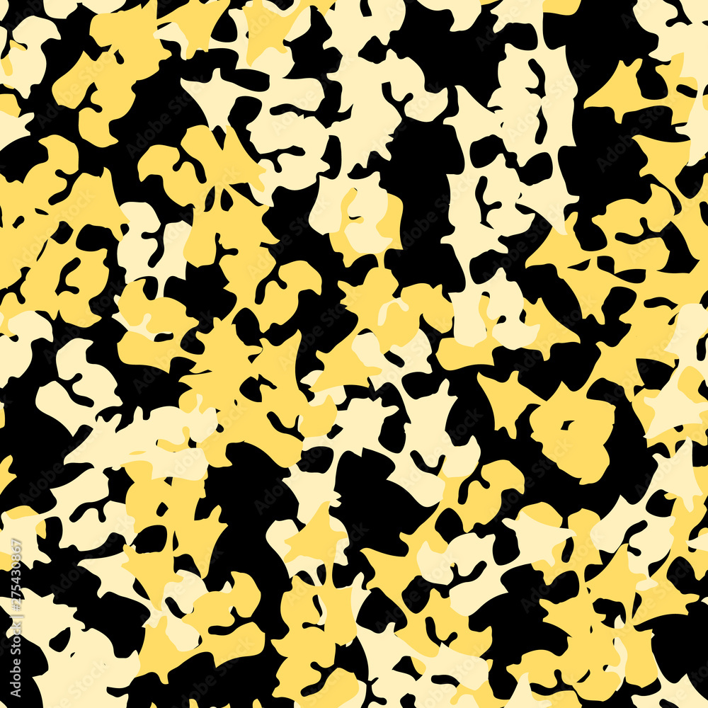 Urban UFO camouflage of various shades of black and yellow colors Urban UFO camouflage of various shades of black and yellow colors