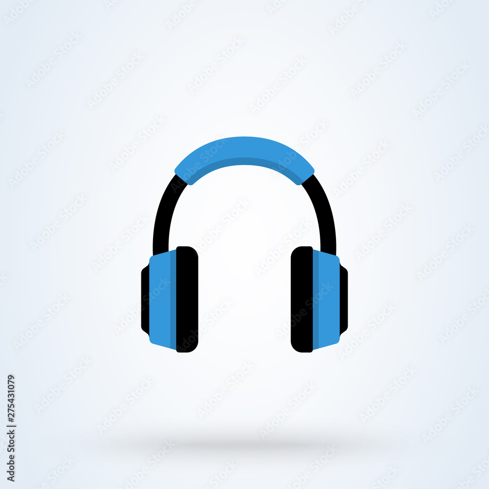 Flat headphone Simple modern icon design illustration. Flat headphone Simple modern icon design illustration.