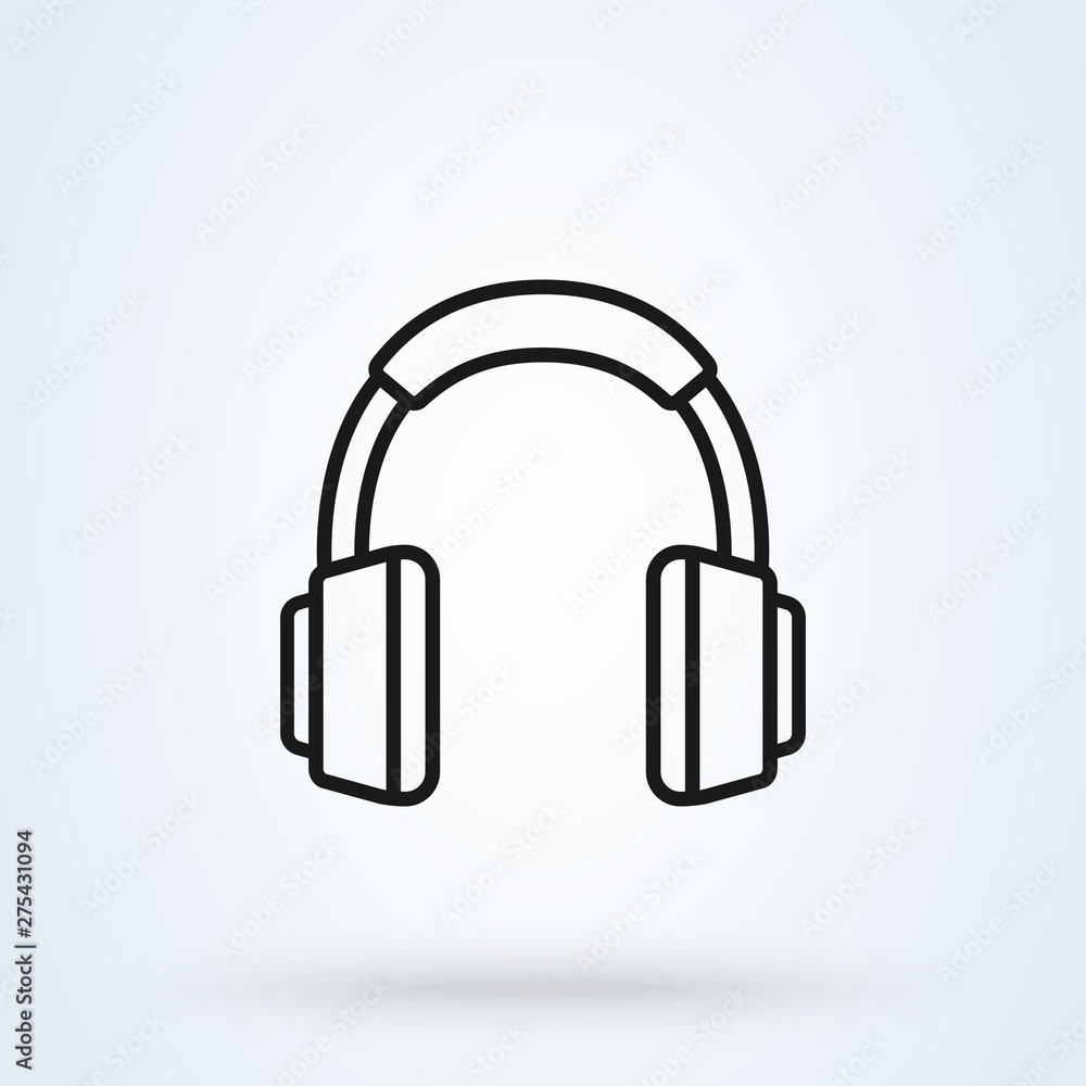 headphone Simple. line art modern icon design illustration. headphone Simple. line art modern icon design illustration.