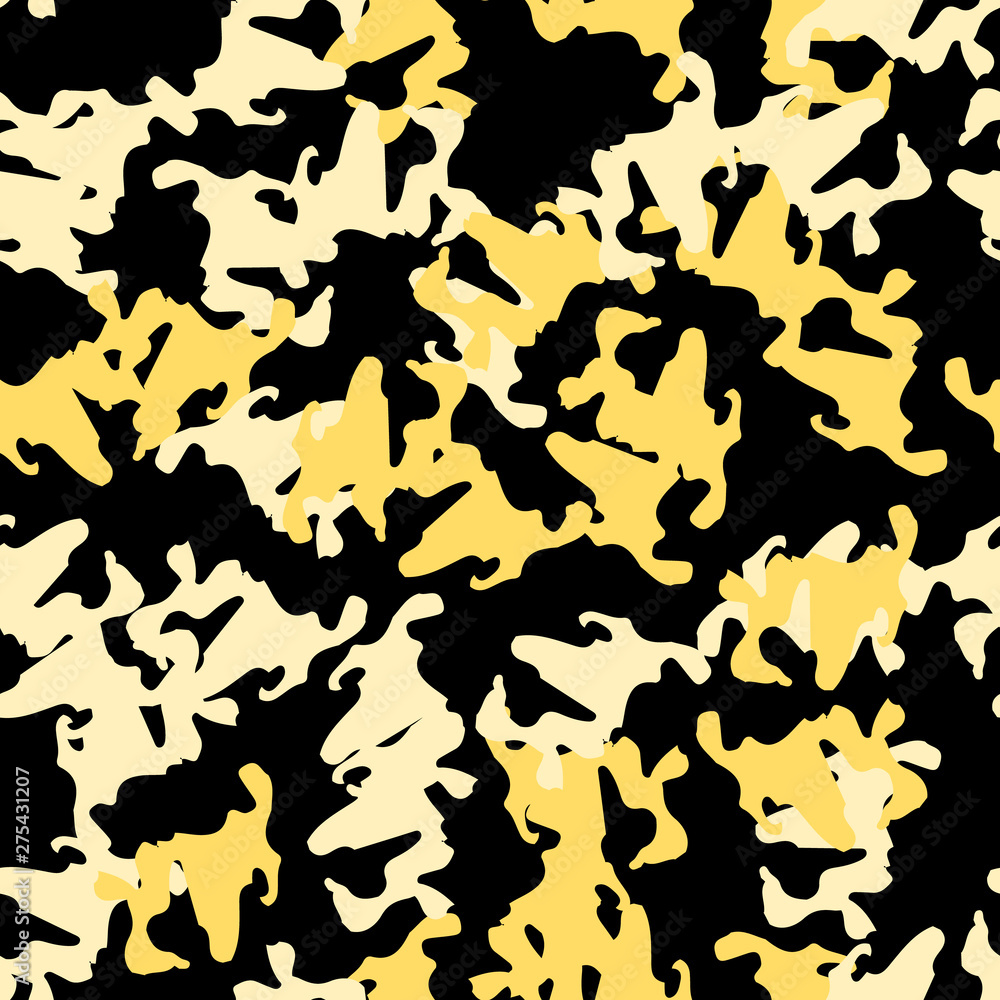 Urban UFO camouflage of various shades of black and yellow colors Urban UFO camouflage of various shades of black and yellow colors