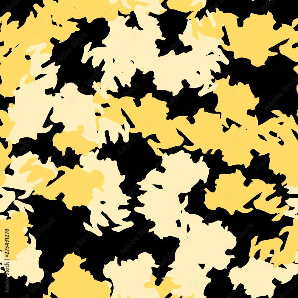 Urban UFO camouflage of various shades of black and yellow colors Urban UFO camouflage of various shades of black and yellow colors