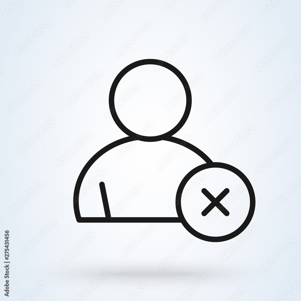 Close delete remove user Simple modern icon design illustration. Close delete remove user Simple modern icon design illustration.