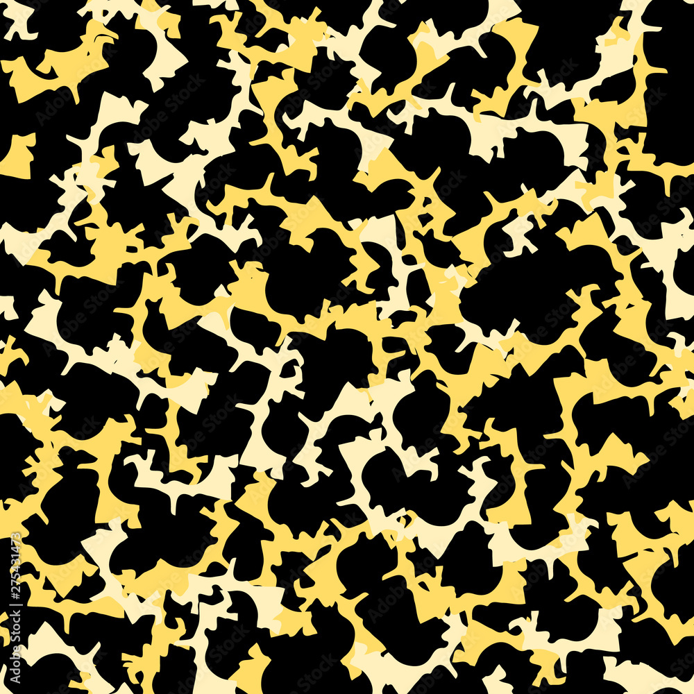 Urban UFO camouflage of various shades of black and yellow colors Urban UFO camouflage of various shades of black and yellow colors