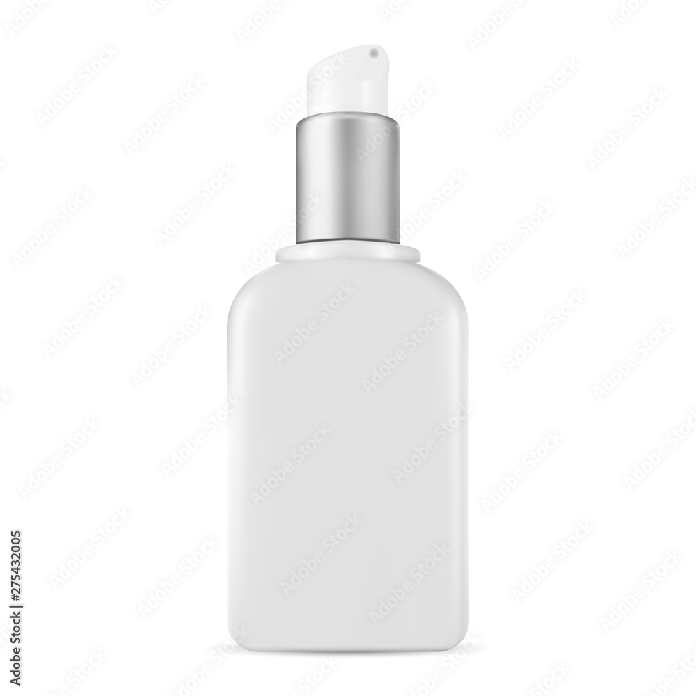 Cosmetic Bottle with Dispenser. Pump Container for Body Cream. Liquid Lotion Package Mockup. Realistic Shampoo Packaging Template. White Tube for Woman Hygiene. Clean 3d Illustration. Cosmetic Bottle with Dispenser. Pump Container for Body Cream. Liquid Lotion Package Mockup. Realistic Shampoo Packaging Template. White Tube for Woman Hygiene. Clean 3d Illustration.