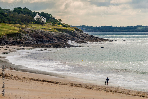 France, Brittany, Nevez, Raguenez beach and Pointe de Rospico