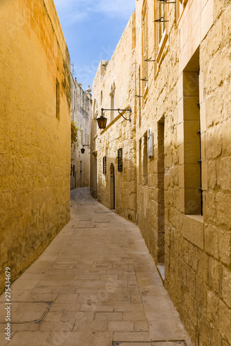 Medieval street of Mdina, Gozo island, Malta