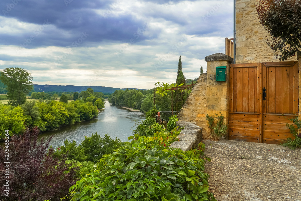 The river Dordogne in Beynac-et-Cazenac, Perigord, France.