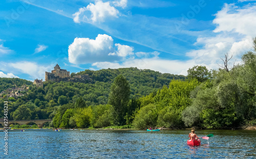 Fotografering Beynac et Cazenac, Dorgdone/France: kayaking on the Dordogne River