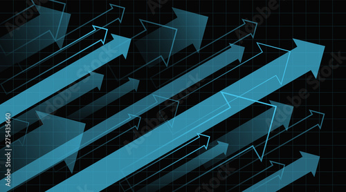 Financial Arrow Graphs. Creative vector illustration. Arrows going up.