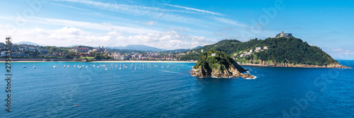 Panoramic view ot the bay of San Sebastian from Monte Urgull, Basque Country, Spain