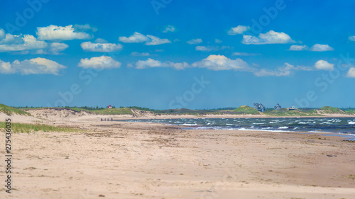 Waves rolling in on Greenwich Beach  in the PEI National Park  Prince Edward Island  Canada.