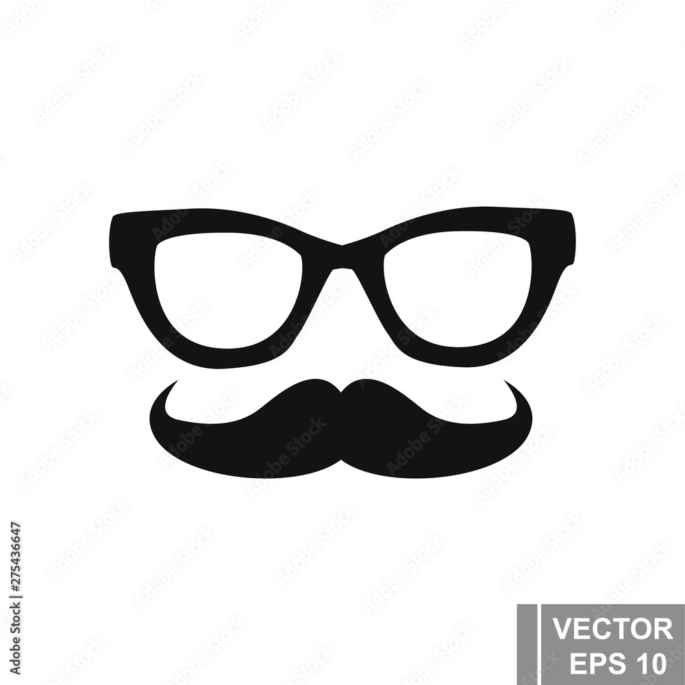 Mustache. Icon. Hair. Hippie style. For your design. Mustache. Icon. Hair. Hippie style. For your design.