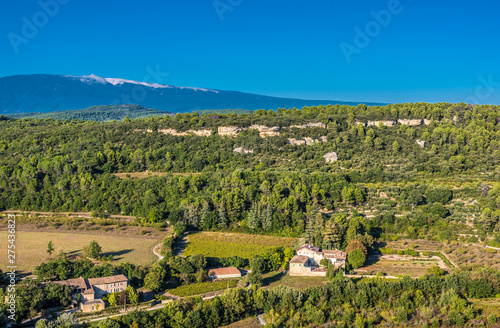 France, Vaucluse, the Mont Ventoux seen from Venasque (Most Beautiful Village in France) photo