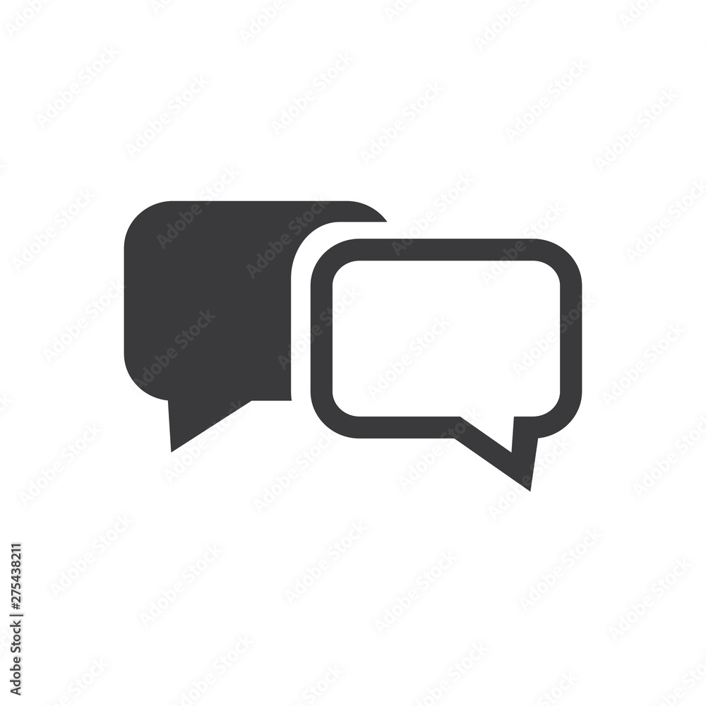 Speak bubbles icon white and black. Speak bubbles icon white and black.