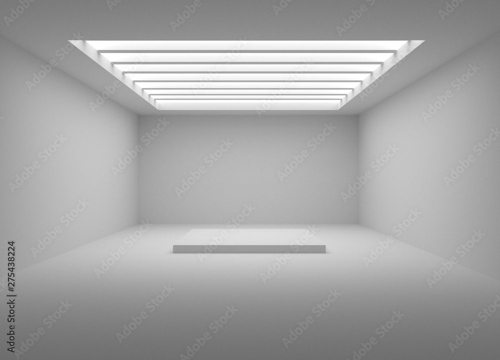 podium in a white room, 3d illustration podium in a white room, 3d illustration