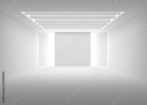 Abstract modern architecture background, empty open space interior. 3D rendering - Illustration