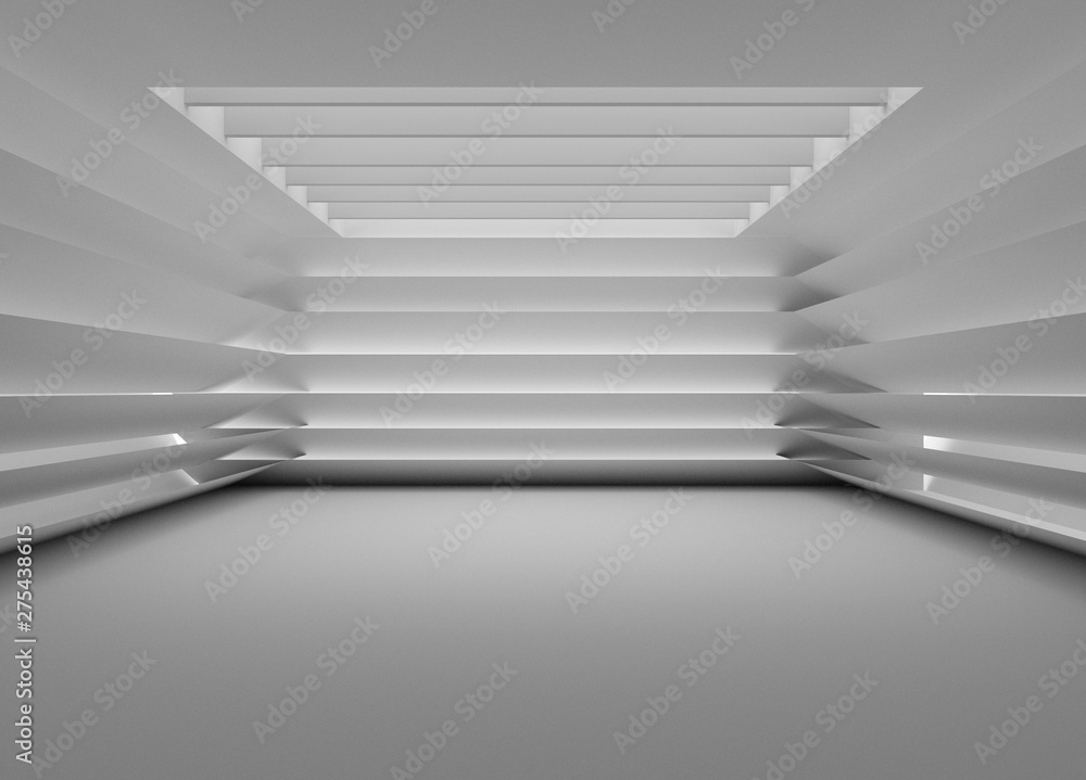 Abstract modern architecture background, empty open space interior. 3D rendering - Illustration