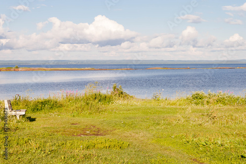 View of sea shore on Kiy island in the Onega Bay of the White Sea in Arkhangelsk region Russia