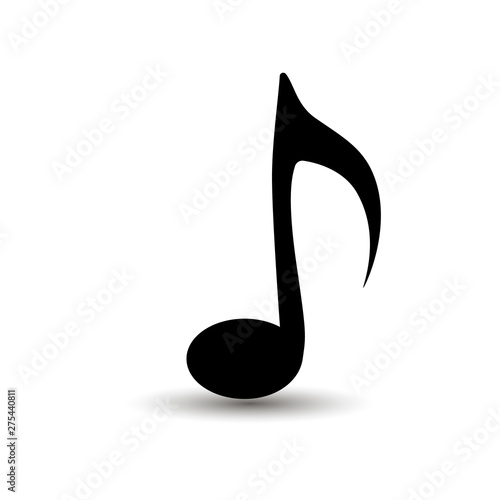 Music note icon. Black musical signs. Signature note symbol for web site design and mobile apps. Simple note pictogram. Vector.