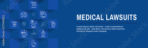 Medical Lawsuits Icon Set and Web Header Banner