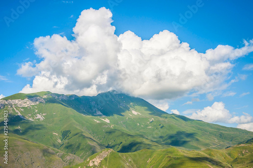 landscape, mountain, sky, nature, mountains, green, clouds, blue, summer, view, grass, forest, hill, panorama, valley, cloud, travel, beautiful, meadow, hills, tourism, rock, scenic, peak, outdoor