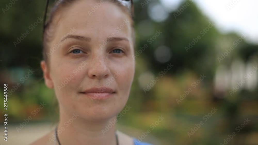 lifestyle Caucasian woman on a city street, female portrait lifestyle Caucasian woman on a city street, female portrait
