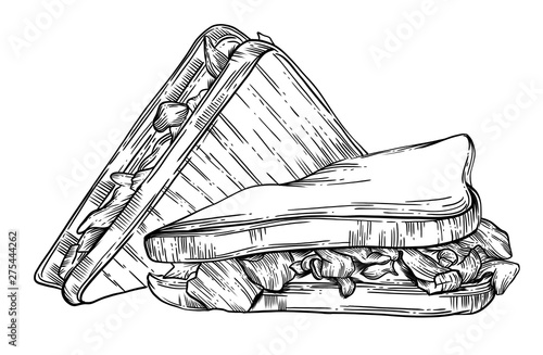 Sandwich drawing in high quality for printing