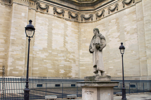 France, Paris, 75, 5th arrondissement, Pantheon Square, statue of Jean Jacques Rousseau photo