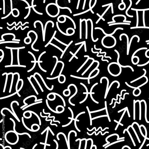 seamless pattern with zodiac signs symbols