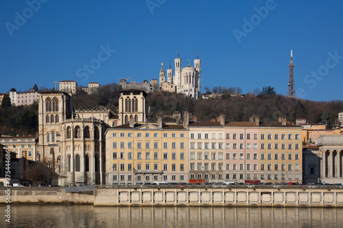 Cathedral Saint-Jean and Basilica of Fourviere, Lyon, France photo