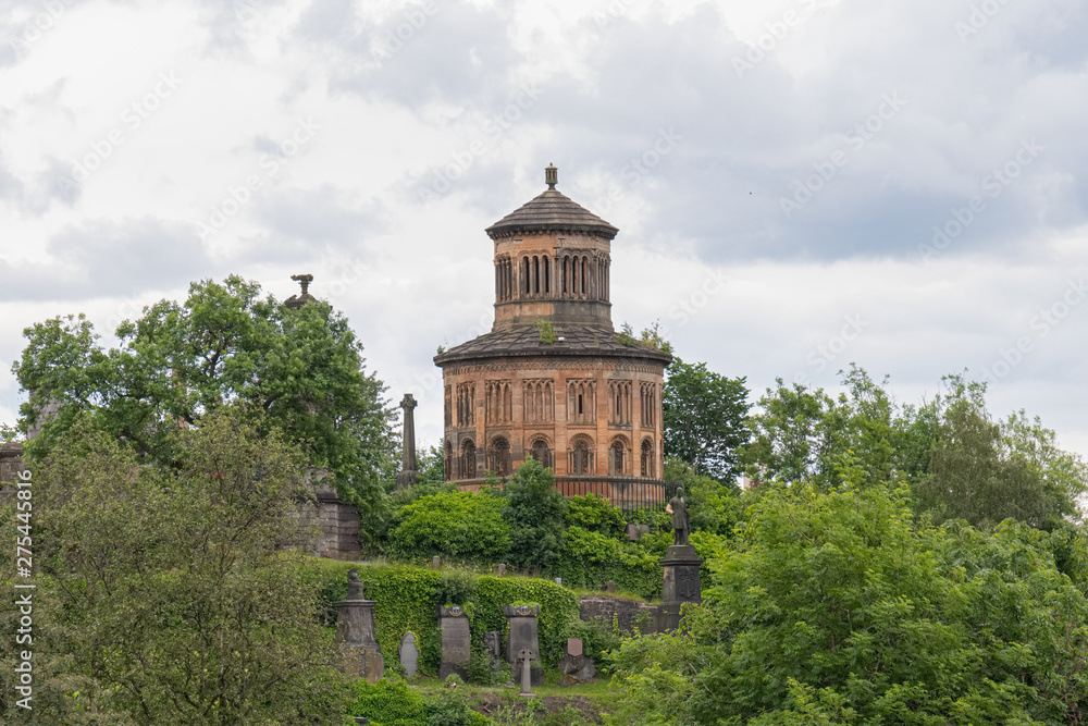 Impressive Ancient Glasgow architecture looking over to the Nocropolis sitting high on the cemetery hill.