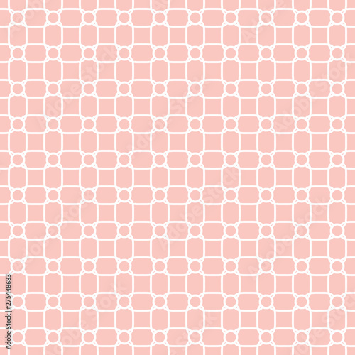 Seamless ornament. Modern background. Geometric modern pink and white pattern