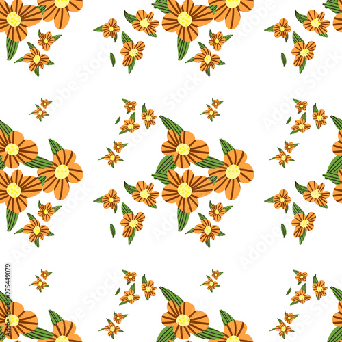 Flower geometric pattern.Yellow abstract geometric flower. Simple colorful surface design