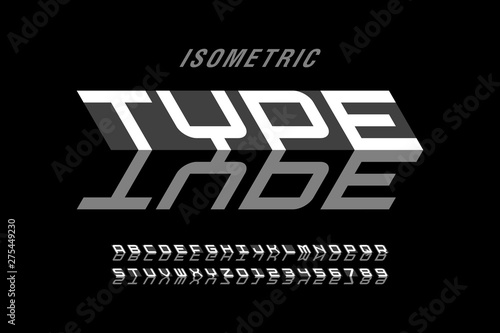 Isometric style font design...