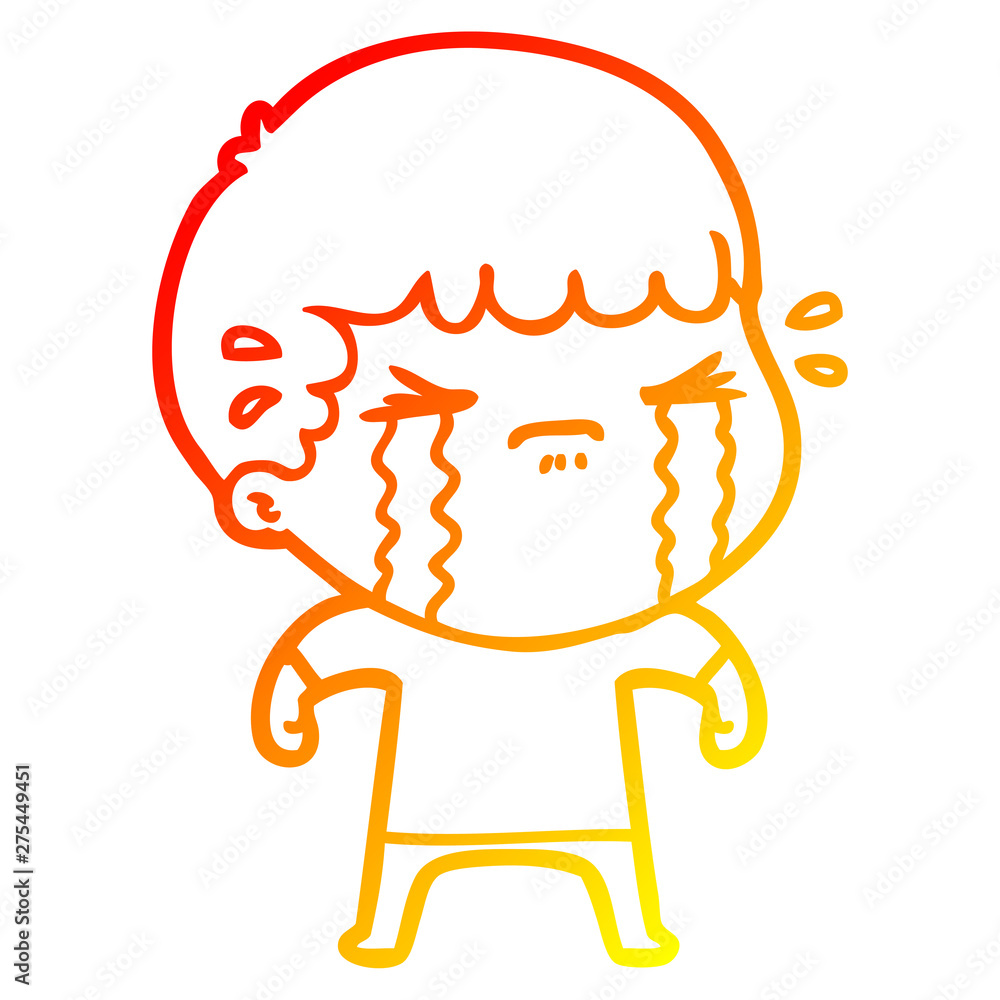 warm gradient line drawing cartoon man crying warm gradient line drawing cartoon man crying
