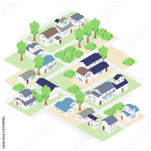 シンプルな屋根の街並み