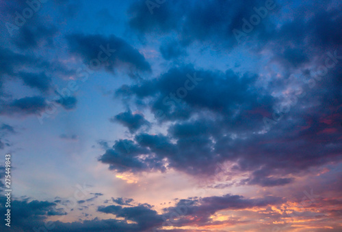 Fototapeta Naklejka Na Ścianę i Meble -  Sunset sky with yellow sun, beautiful background.