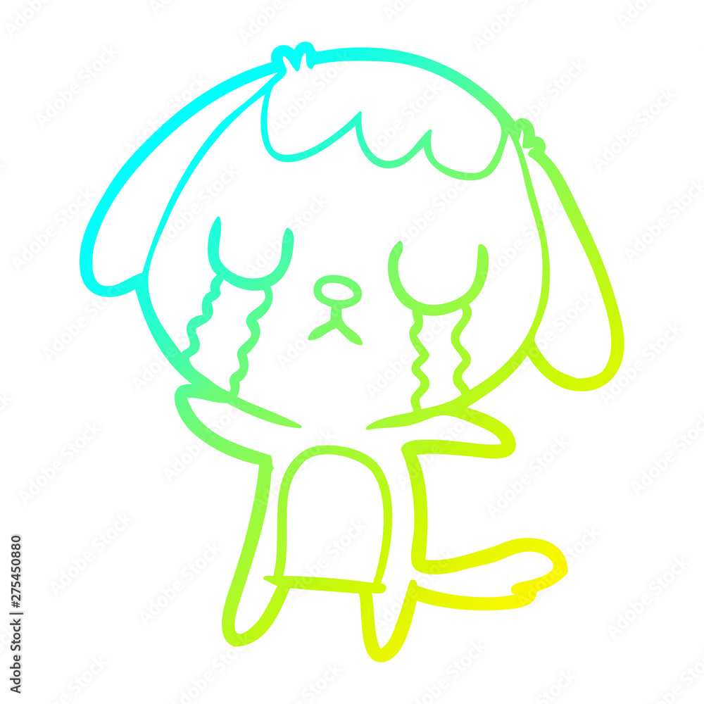 cold gradient line drawing cute cartoon dog crying cold gradient line drawing cute cartoon dog crying