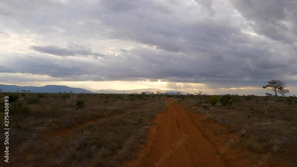Sunset in Tsavo East National Park, Kenya Sunset in Tsavo East National Park, Kenya
