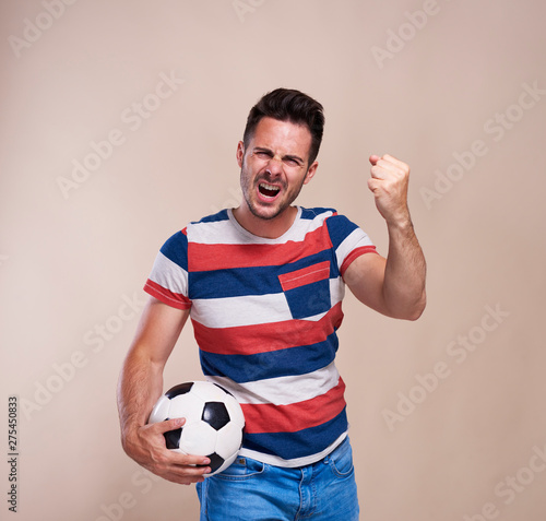 Fan is disappointed with soccer game © gpointstudio