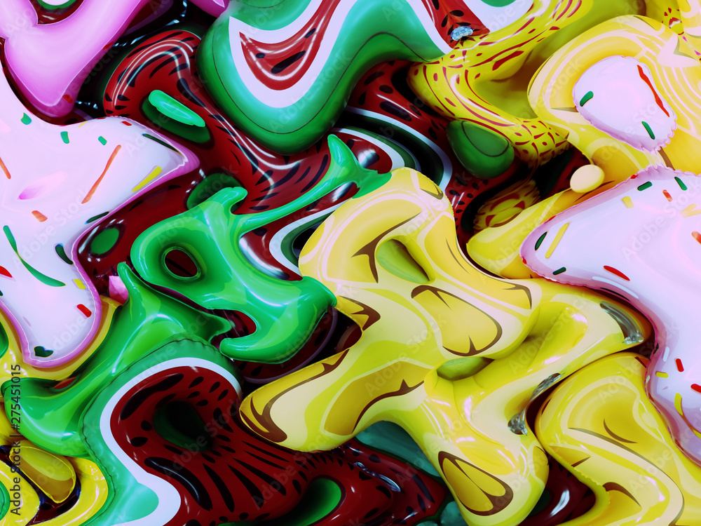 Joyful abstract color background. Distorted melting photo effect.