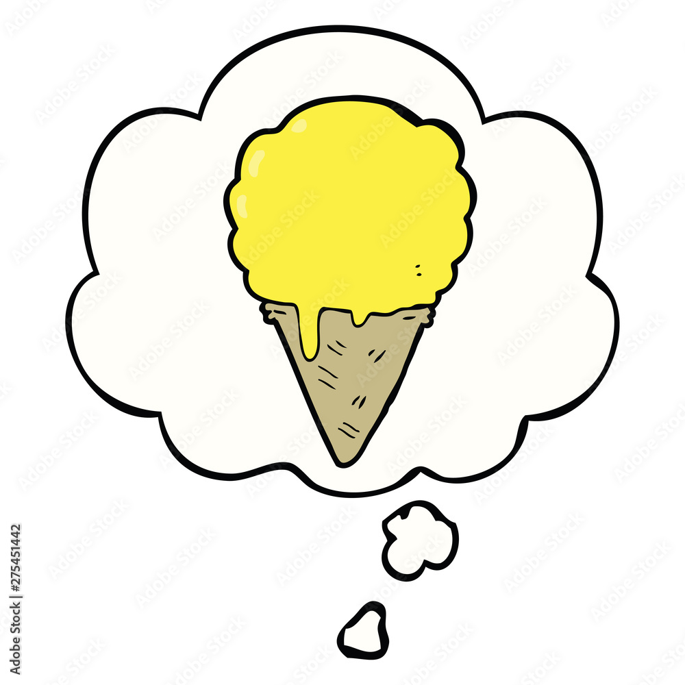 cartoon ice cream and thought bubble cartoon ice cream and thought bubble
