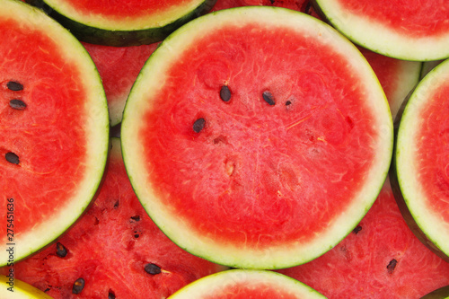 Sliced watermelon close up
