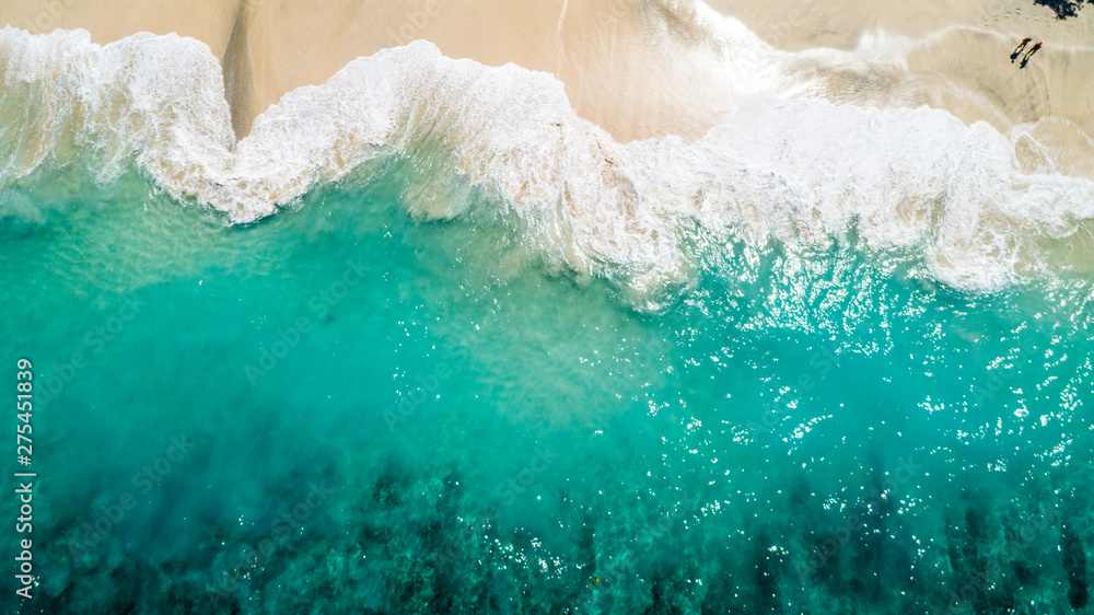 Ocean with Waves and Yellow Beach